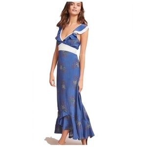 ANTHROPOLOGIE By Larke Loretta Ruffled Maxi Dress Size 2P